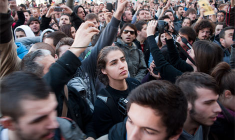 Demonstration in Valencia, Spain, February 21 2012. Copyright EduardoLuzzatti
